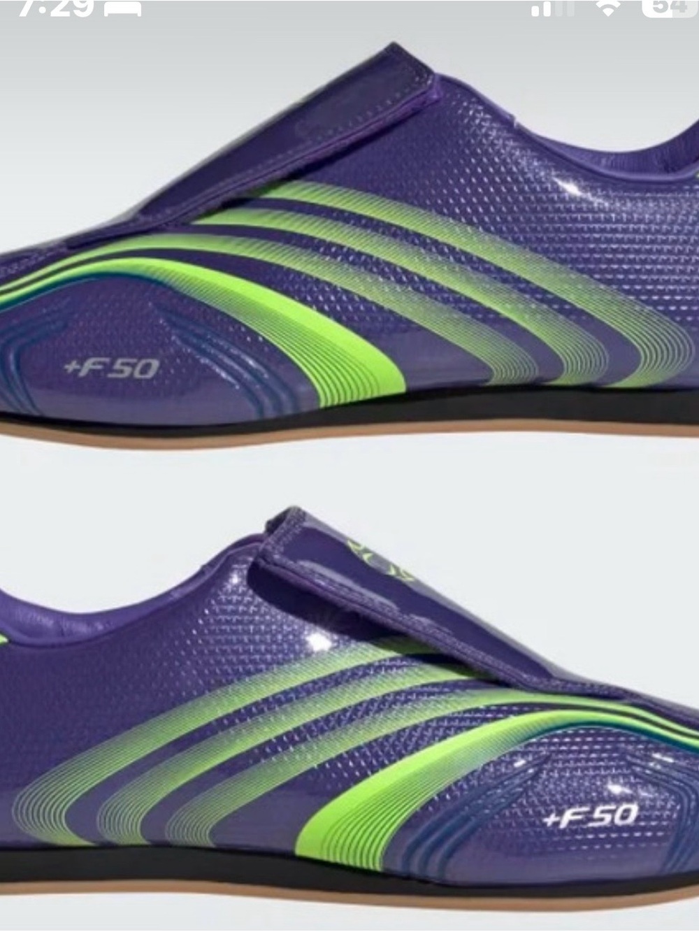 adidas women’s  Purple Rush W & Lime F50 Indoor Soccer Shoes 7.5 NEW